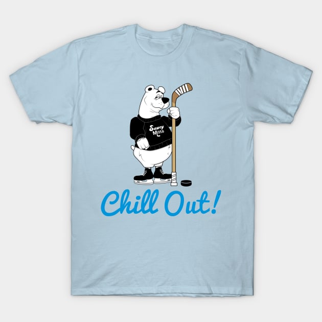 Chill Out! Hockey Polar Bear T-Shirt by SaucyMittsHockey